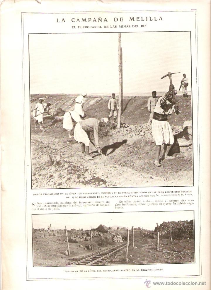 Collectionnisme: A&Ntilde;O 1909 RECORTE PRENSA CAMPA&Ntilde;A DE MELILLA EL FERROCARRIL DE LAS MINAS DEL RIF