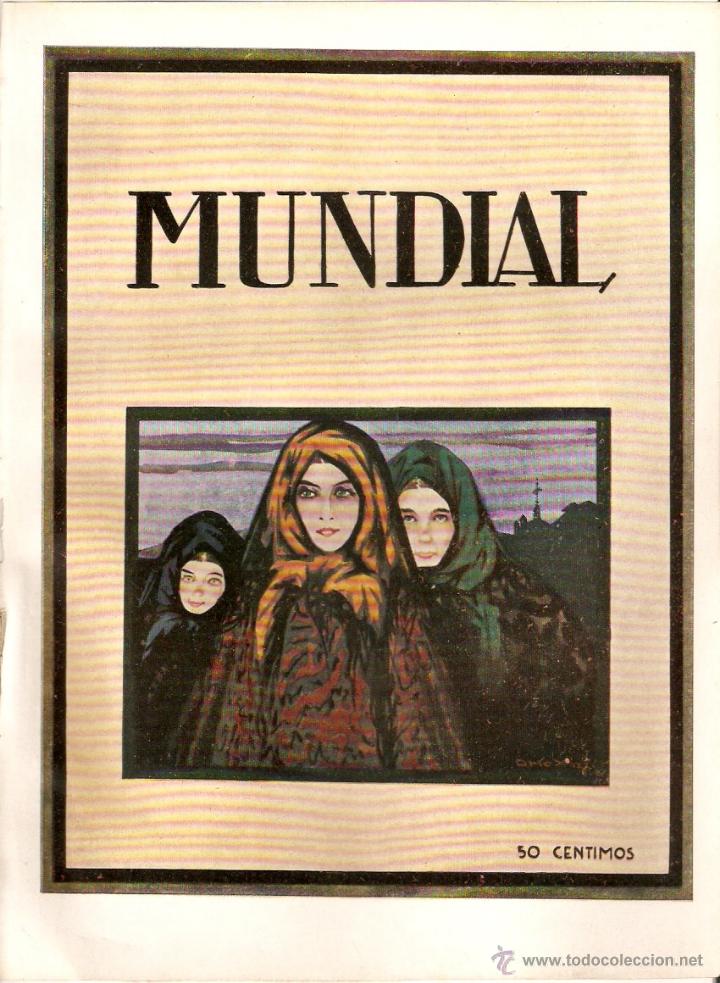 Collezionismo: A&Ntilde;O 1922 LOTE DE 3 PORTADAS DE LA REVISTA MUNDIAL PINTURA DIBUJO LAMINA PICTORICA A COLOR
