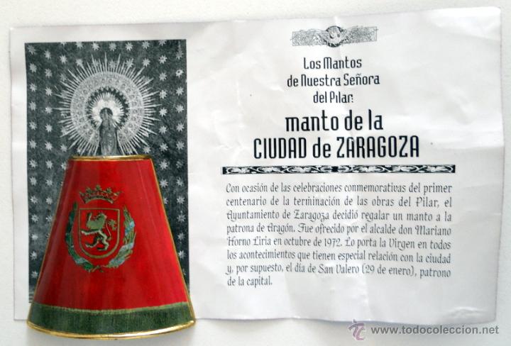 Coleccionismo: Manto VIRGEN DEL PILAR. CIUDAD DE ZARAGOZA. Colecci&oacute;n Heraldo de Arag&oacute;n. Met&aacute;lico Policromado.