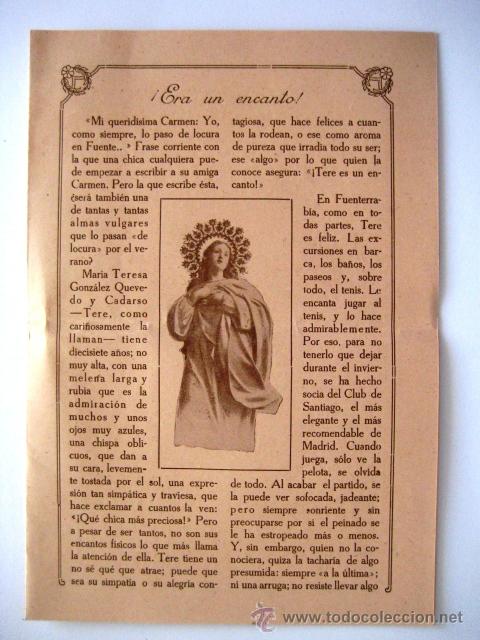 Coleccionismo: DIPTICO RELIGIOSO.VENERABLE MARIA TERESA GONZALEZ QUEVEDO... .
