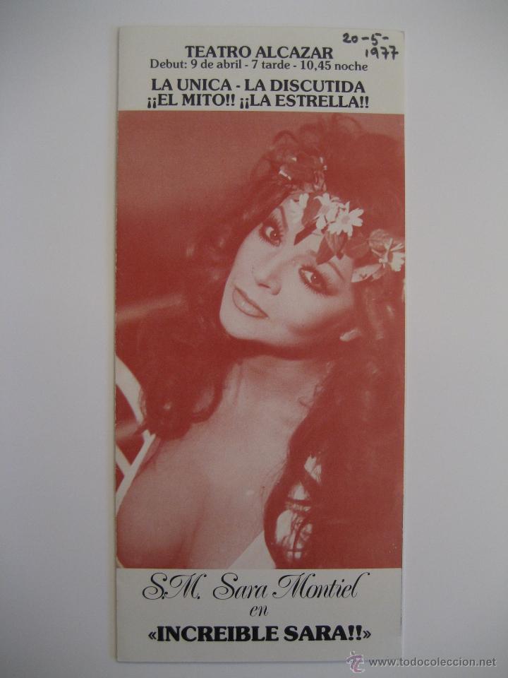 Coleccionismo: PROGRAMA TEATRO ALCAZAR DE SARA MONTIEL. A&Ntilde;O 1977.