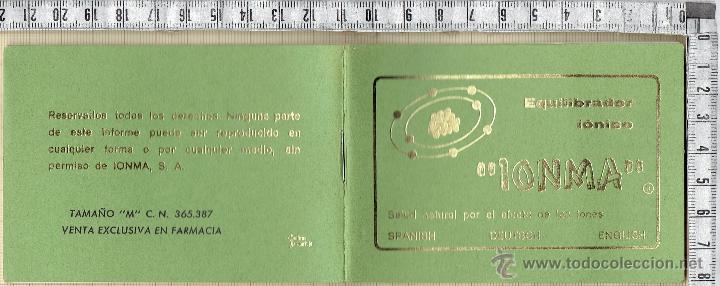 Coleccionismo: LIBRETO INSTRUCCIONES MANEJO EQUILIBRADOR IONICO-IONMA.