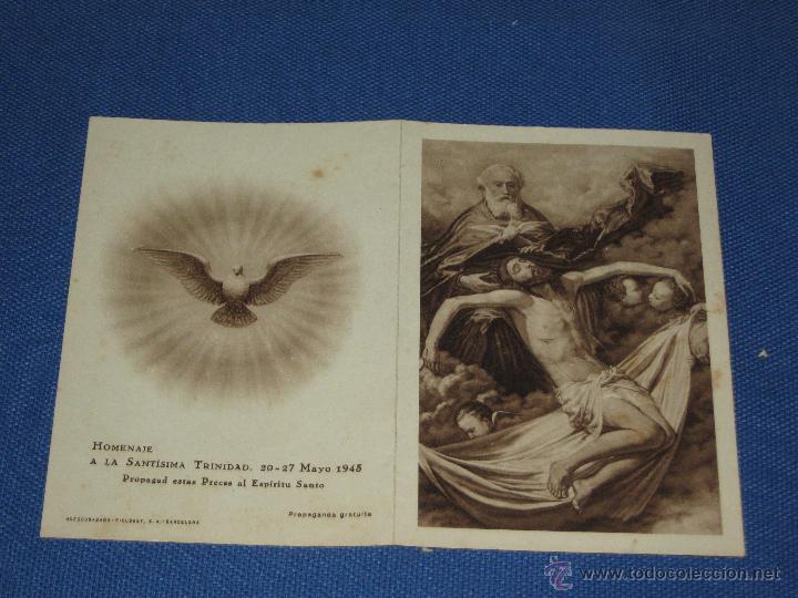 Sammelleidenschaft Papier: ESTAMPA DIPTICO HOMENAJE A LA SANTISIMA TRINIDAD - 1948 - ARZOBISPADO DE SEVILLA