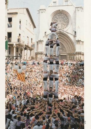 Coleccionismo: COLLA JOVE XIQUETS TARRAGONA - TEMA CASTELLER - POSTAL 1990 SANT MAGI - TRES DE VUIT .- FOTO GUELL.-