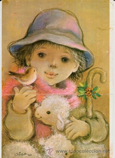 Coleccionismo: LAMINA DIBUJO NAVIDAD - VIVES - PASTORCILLO - A&Ntilde;OS 70 - 20 X 30 .-