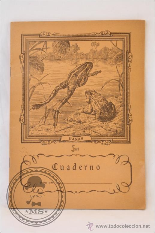 Colecionismo: Cuaderno Sam de los A&ntilde;os 70 - Ilustraci&oacute;n de Ranas - Nuevo, Sin Utilizar - 21 x 15,5 Cm