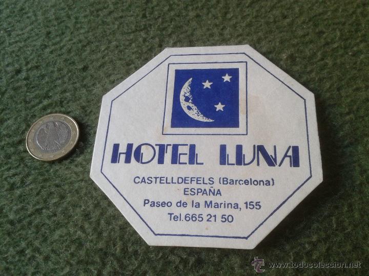 Coleccionismo: ESCASO Y BONITO POSAVASOS A&Ntilde;OS 80 HOTEL LUNA CASTELLDEFELS BARCELONA PASEO DE LA MARINA TENGO MAS