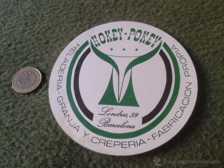 Collecting: ESCASO Y BONITO POSAVASOS A&Ntilde;OS 80 HOKEY POKEY HELADERIA GRANJA CREPERIA CALLE LONDRES BARCELONA