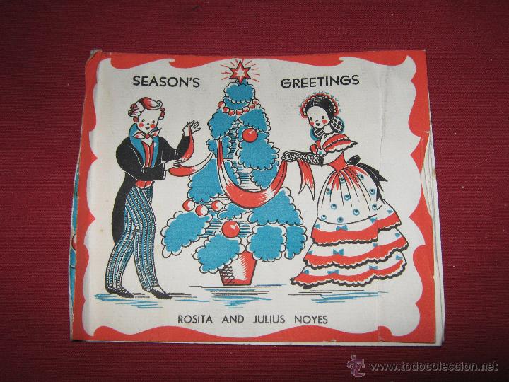 Sammelleidenschaft Papier: FELICITACION DE NAVIDAD FAMILIAR DE LOS A&Ntilde;OS 30/40 - ROSITA AND JULIUS NOYES