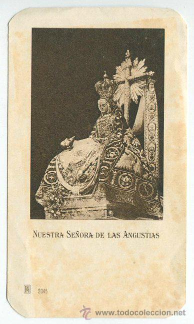 Coleccionismo: Antigua estampa religiosa, virgen - nuestra se&ntilde;ora de las angustias, 2045