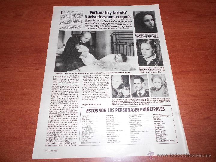 Coleccionismo: ART&Iacute;CULO PRENSA 1983: FORUNATA Y JACINTA, ANA BEL&Eacute;N, MARIBEL MART&Iacute;N, PACO RABAL