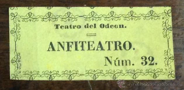Coleccionismo: ENTRADA TEATRO DEL ODEON. ANFITEATRO. N&Uacute;M. 32. - Foto 1