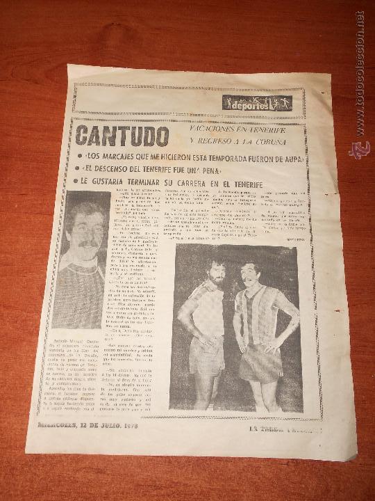 Coleccionismo: ART&Iacute;CULO FUTBOL 1978 CANTUDO DEL TENERIFE FC FICHADO POR EL DEPORTIVO DE LA CORU&Ntilde;A