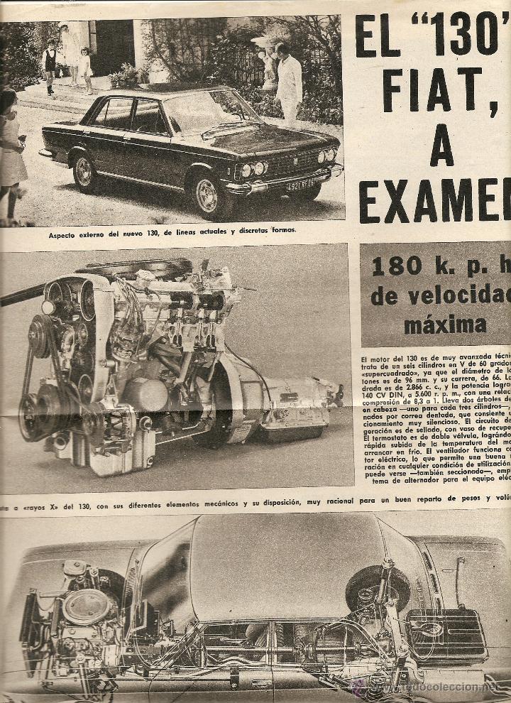 Coleccionismo: EL FIAT 130 A EXAMEN, RECORTE DE PRENSA, 2 CARAS , 1969