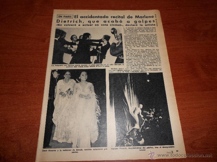 Coleccionismo: ART&Iacute;CULO EN PRENSA A&Ntilde;O 1973: MARLENE DIETRICH