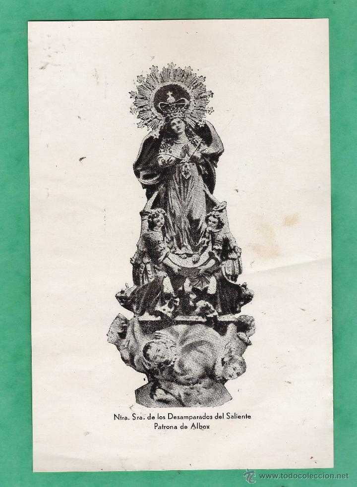 Coleccionismo: lamina - ntra sra desamparados del saliente / albox - entronizacion en reus - ver foto - a&ntilde;o 1961