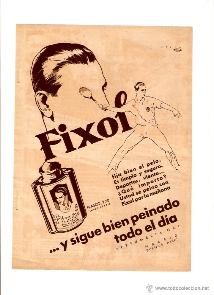 Collectionnisme: A&Ntilde;OS 30 RECORTE PRENSA PUBLICIDAD FIXOL FIJA PELO PERFUMERIA GAL