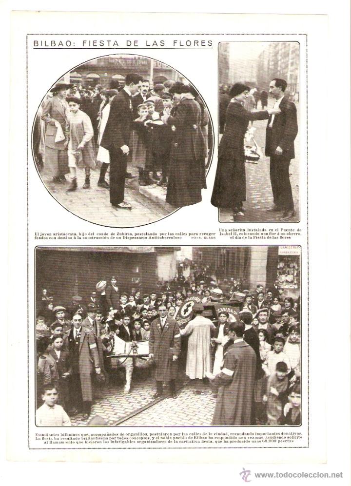 Collectionnisme: A&Ntilde;O 1913 RECORTE PRENSA BILBAO FIESTA DE LAS FLORES ORGANILLOS