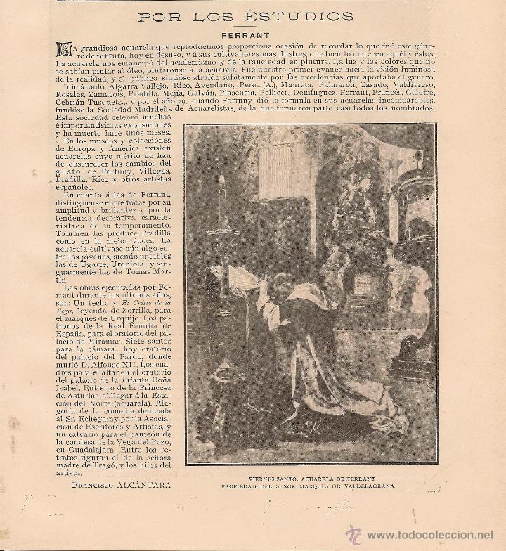 Coleccionismo: * ARTE * Por los estudios: Ferrant / Francisco Alc&aacute;ntara - 1905