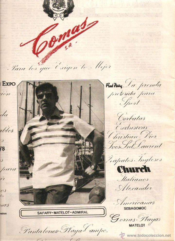 Coleccionismo: A&Ntilde;O 1965 RECORTE PUBLICIDAD TEXTIL COMERCIO COMAS S A BARCELONA CAMISERIA CAMISAS TRAJES ROPA
