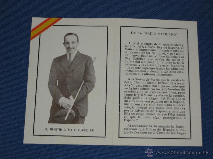 Coleccionismo: RECORDATORIO FALLECIMIENTO DEL REY ALFONSO XIII - 28 FEBRERO 1941