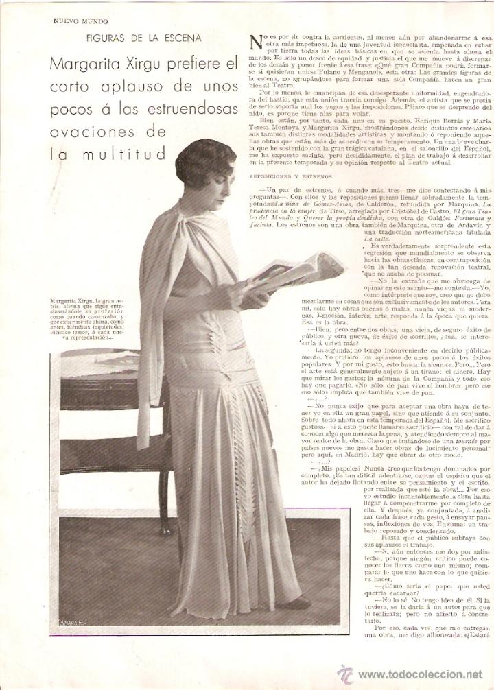 Coleccionismo: A&Ntilde;O 1930 RECORTE PRENSA BADALONA MARGARITA XIRGU ACTRIZ TEATRO ARTISTA
