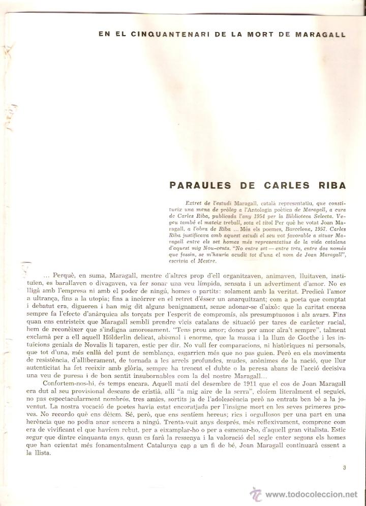 Coleccionismo: A&Ntilde;O 1961 RECORTE PRENSA JOAN MARAGALL MODERNISMO POESIA LITERATURA SETMANA TRAGICA GAY SABER NAUSICA