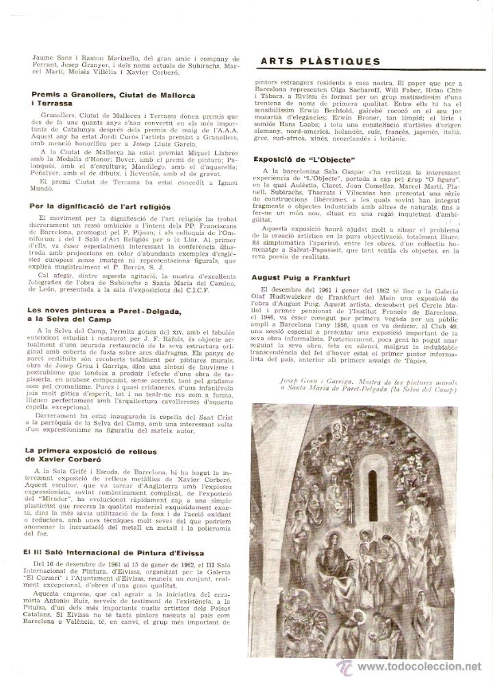 Coleccionismo: A&Ntilde;O 1962 RECORTE PRENSA NUEVAS PINTURAS SANTA MARIA PARETDELGADA PARET DELGADA LA SELVA TARRAGONA