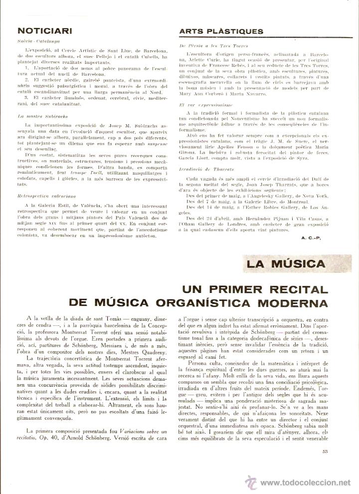 Coleccionismo: A&Ntilde;O 1962 RECORTE PRENSA PRIMER RECITAL DE MUSICA ORGANISTICA MODERNA ORGANO ORGUE MONTSERRAT TORRENT