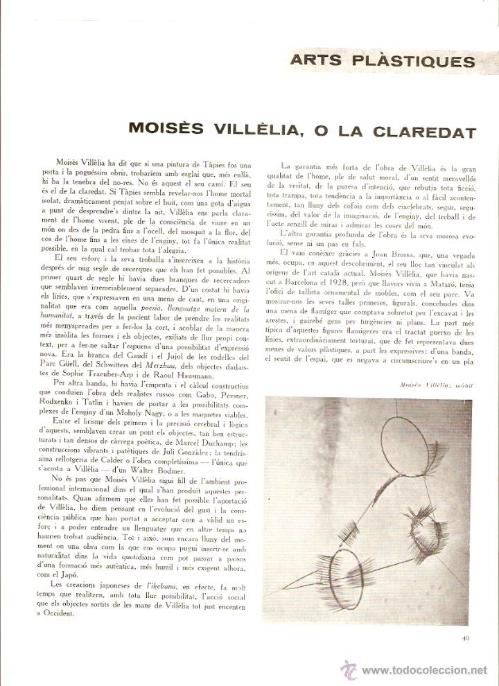 Coleccionismo: A&Ntilde;O 1962 RECORTE PRENSA MOISES VILLELIA PINTURA MUSICA STRAVINSKY