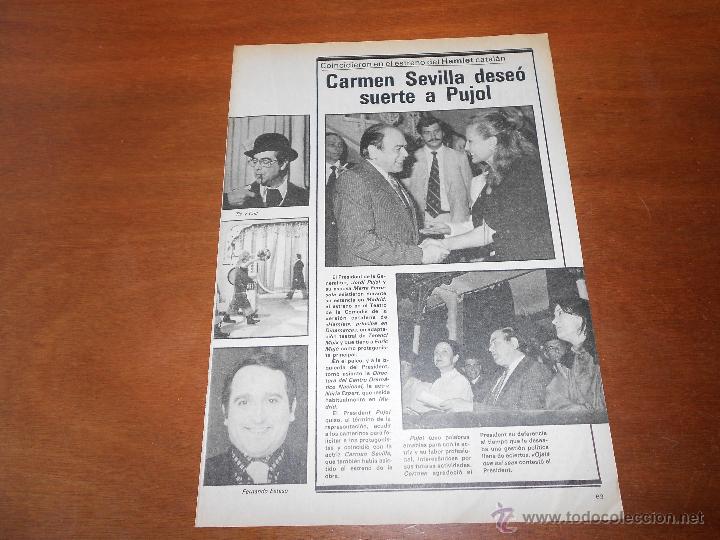 Coleccionismo: RECORTE DE PRENSA CARMEN SEVILLA Y JORDI PUJOL, 1980