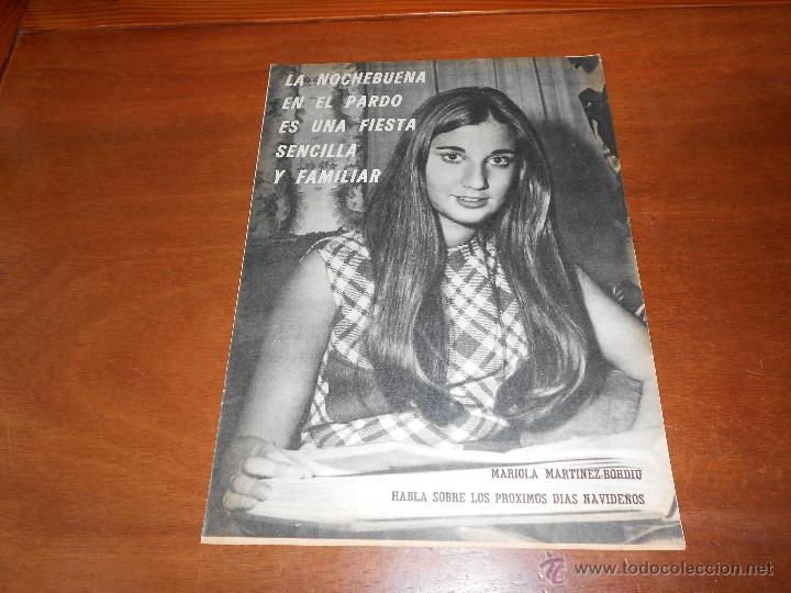 Coleccionismo: ART&Iacute;CULO/REPORTAJE DE PRENSA A&Ntilde;OS 60: MARIOLA MARTINEZ-BORDIU. 5 P&Aacute;GINAS