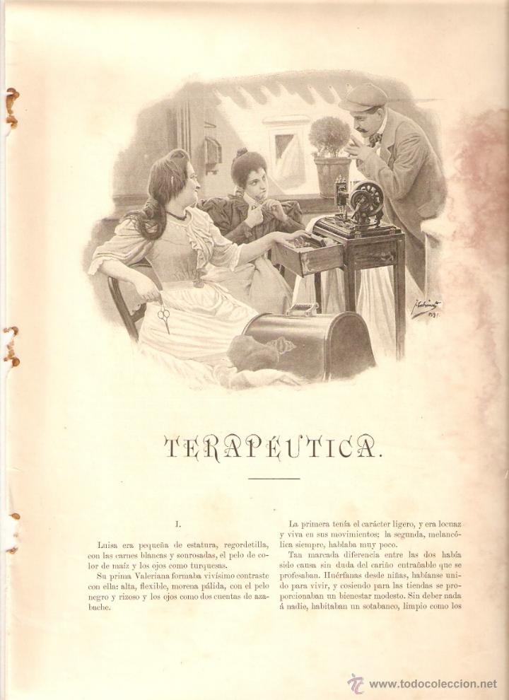 Coleccionismo: A&Ntilde;O 1897 RECORTE PRENSA RELATO TERAPEUTICA MIGUEL RAMOS CARRION LITERATURA NOVELA CORTA