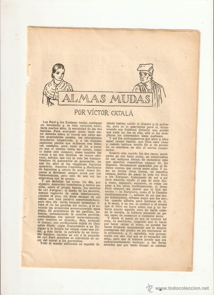 Coleccionismo: A&Ntilde;OS 20 RECORTE PRENSA NOVELA CORTA RELATO ALMAS MUDAS VICTOR CATALA CATERINA ALBERT SERRA MASANA