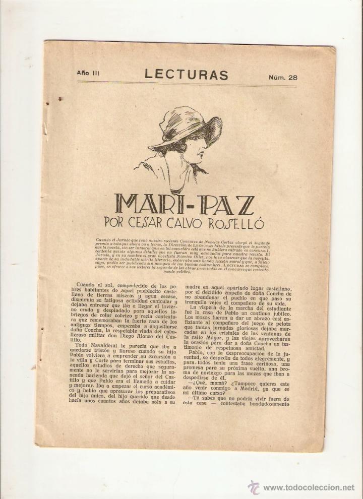 Coleccionismo: A&Ntilde;OS 20 RECORTE PRENSA NOVELA CORTA MARI PAZ CESAR CALVO ROSELLO LONGORIA DIBUJO