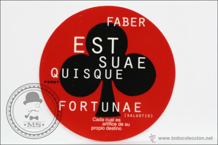 Coleccionismo: Posavasos Publicitario de Pl&aacute;stico - Peret. Faber Est Suae Quisque Fortunae, Salustio - 9 Cm de Di&aacute;m