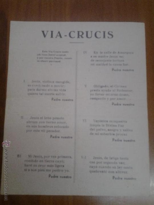 Collectionnisme: ANTIGUO PAPEL RELIGIOSO VIA CRUCIS PARROQUIA DE SAN VICENTE DE SARRIA BARCELONA 1942