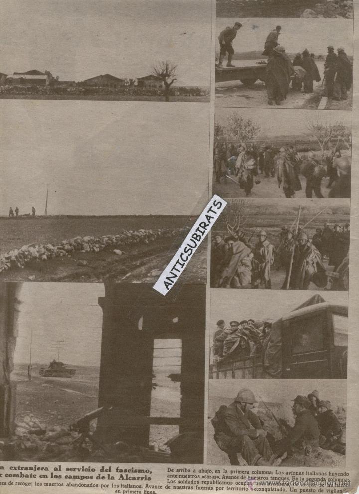 Coleccionismo: RECORTE DE PRENSA A&Ntilde;O 1937 GUERRA CIVIL COMBATES EN LA ALCARRIA TANQUES DEPORTE FEMENINO