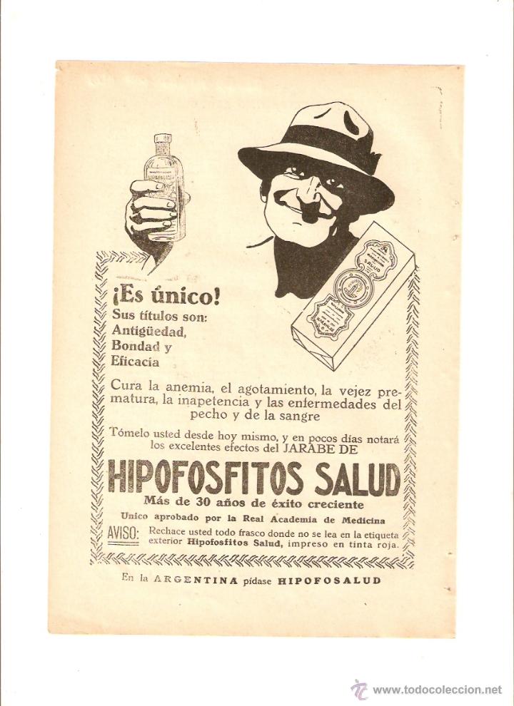 Coleccionismo: A&Ntilde;O 1923 RECORTE PRENSA PUBLICIDAD HIPOFOSFITOS SALUD JARABE