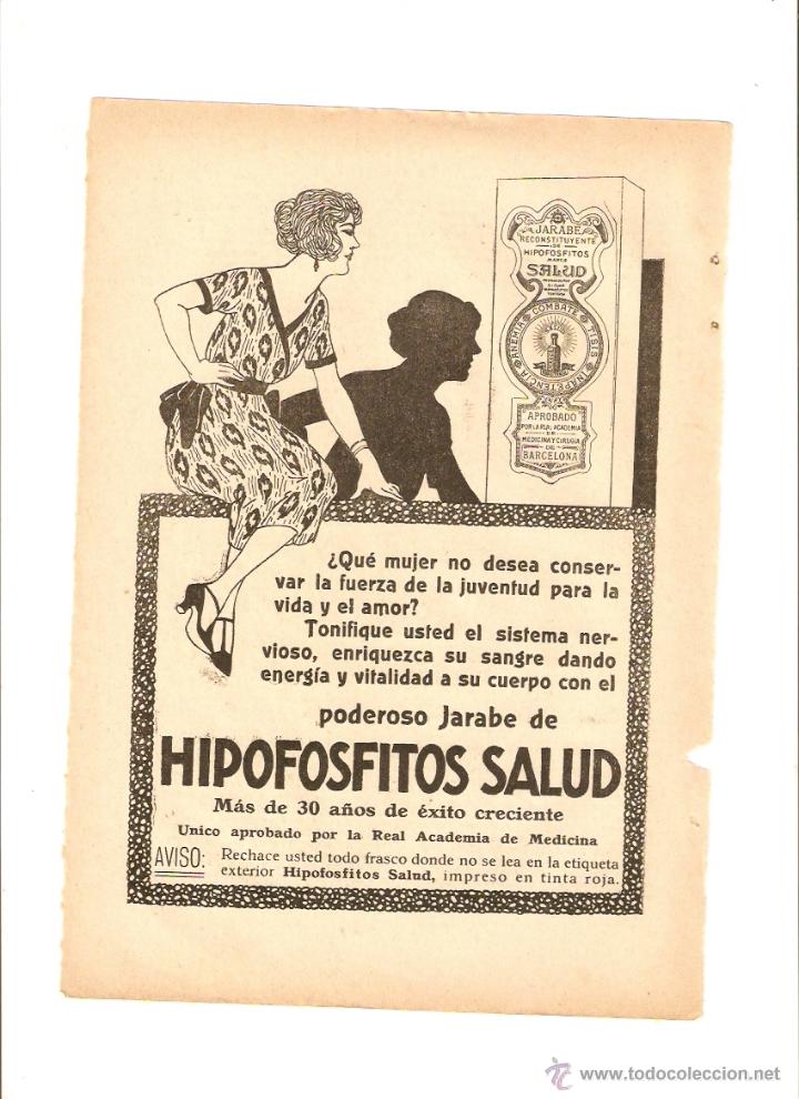Collectionnisme: A&Ntilde;O 1923 RECORTE PRENSA PUBLICIDAD HIPOFOSFITOS SALUD JARABE
