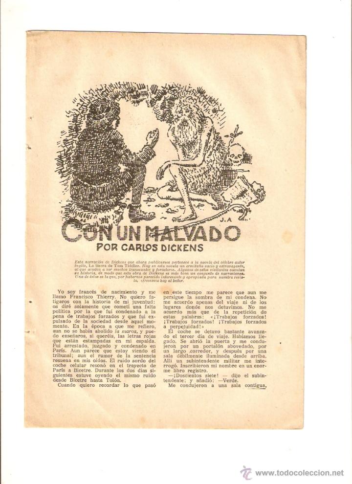Coleccionismo: A&Ntilde;O 1923 RECORTE PRENSA RELATO CON UN MALVADO DICKENS ILUSTRACIONES AGUILERA DIBUJO