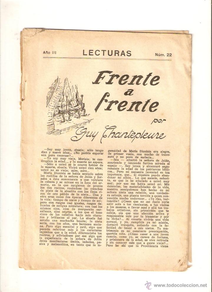 Coleccionismo: A&Ntilde;O 1923 RECORTE PRENSA RELATO FRENTE A FRENTE GUY CHANTEPLEURE ILUSTRACIONES RAPSOS DIBUJO