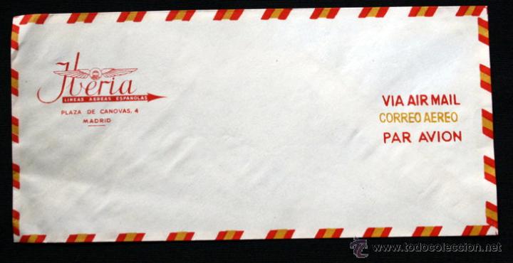 Coleccionismo: SOBRE IBERIA LINEAS AEREAS - CORREO AEREO - 22X10,5cm - PLAZA CANOVAS - LIENAS AEREAS ESPA&Ntilde;OLAS