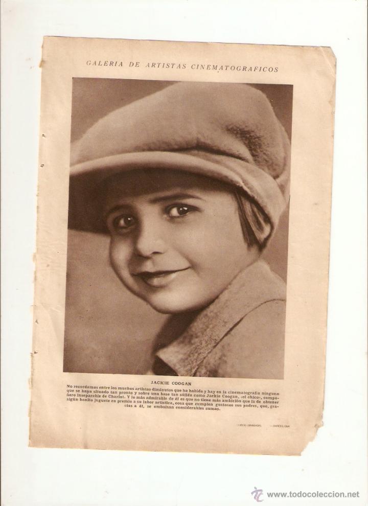 Coleccionismo: A&Ntilde;O 1923 RECORTE PRENSA FOTOGRAFIA CINE MILDRED HARRIS JACKIE COOGAN ARTISTA ACTOR ACTRIZ CINE