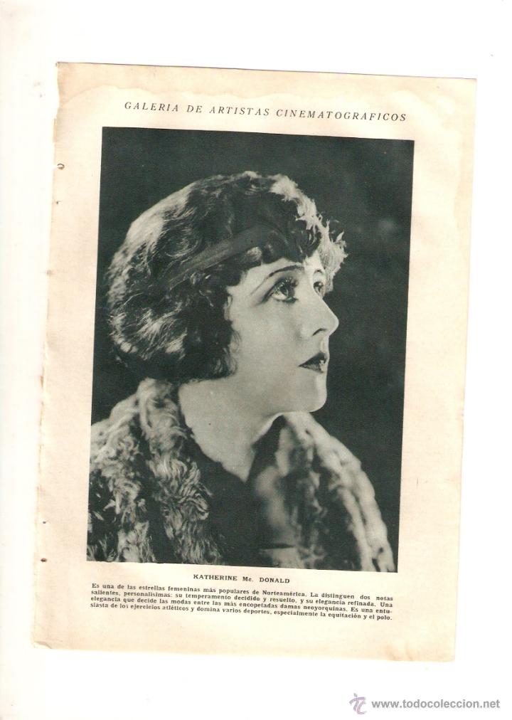 Coleccionismo: A&Ntilde;O 1924 RECORTE PRENSA FOTOGRAFIA KATHERINE MC DONALD SESSUE HAYAKAWA ARTISTAS CINE