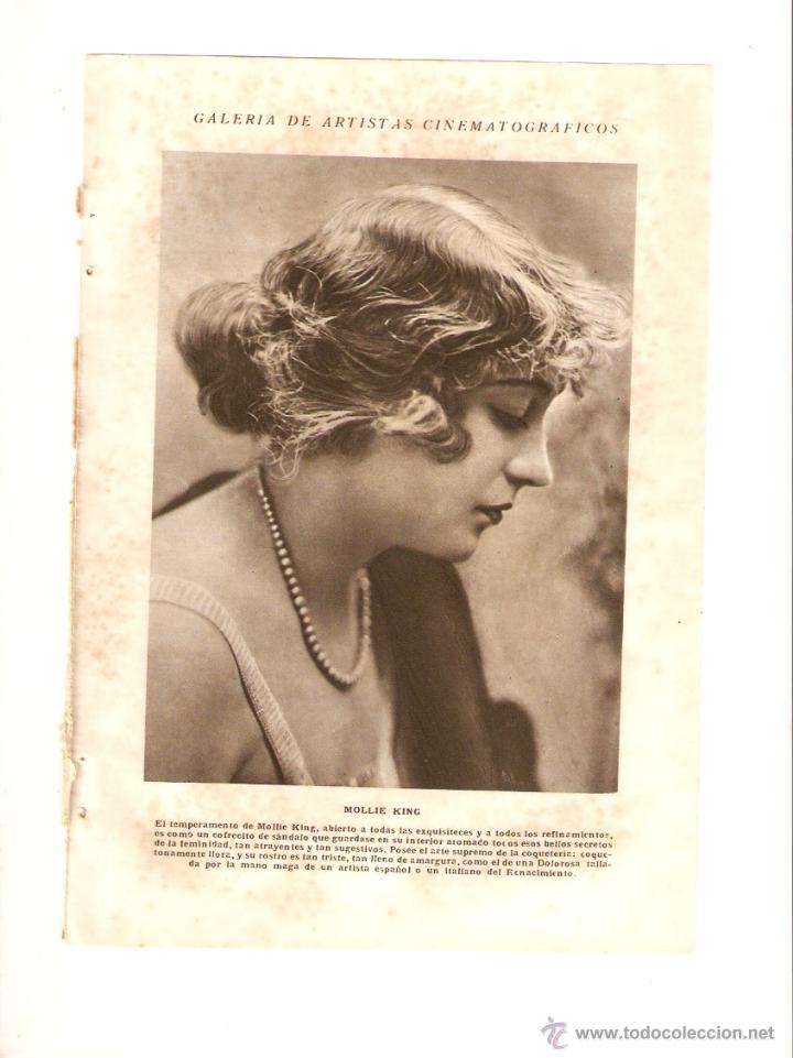 Coleccionismo: A&Ntilde;O 1924 RECORTE PRENSA FOTOGRAFIA MOLLIE KING PEGGY HYLAND ARTISTAS ACTRIZ CINE