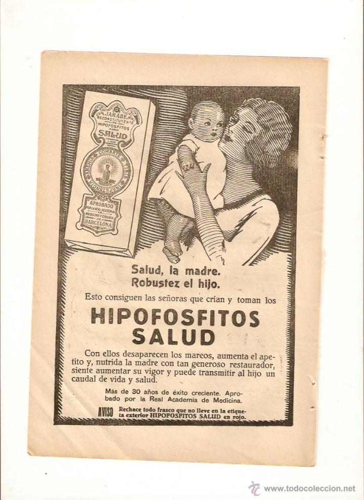 Coleccionismo: A&Ntilde;O 1924 RECORTE PRENSA PUBLICIDAD HIPOFOSFITOS SALUD JARABE