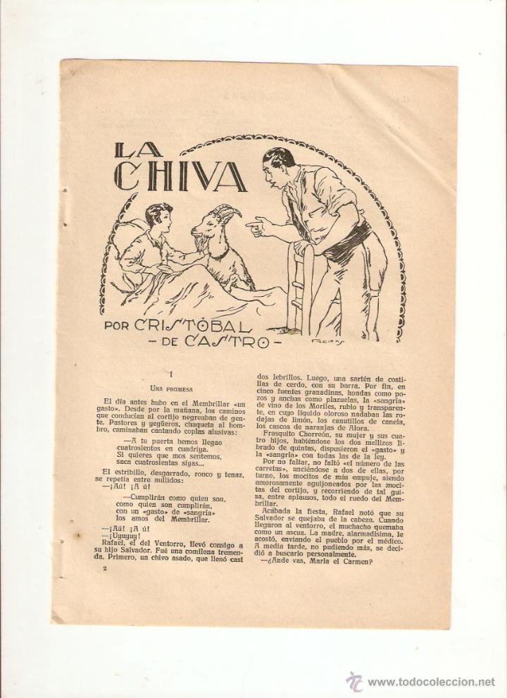 Coleccionismo: A&Ntilde;O 1926 RECORTE PRENSA RELATO LA CHIVA CRISTOBAL DE CASTRO ILUSTRACIONES FREIXAS DIBUJO