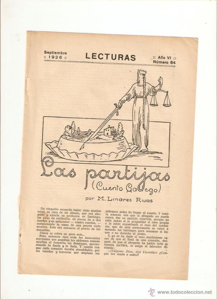 Coleccionismo: A&Ntilde;O 1926 RECORTE PRENSA RELATO CUENTO GALLEGO LAS PARTIJAS LINARES RIVAS ILUSTRACIONES SERRA MASANA