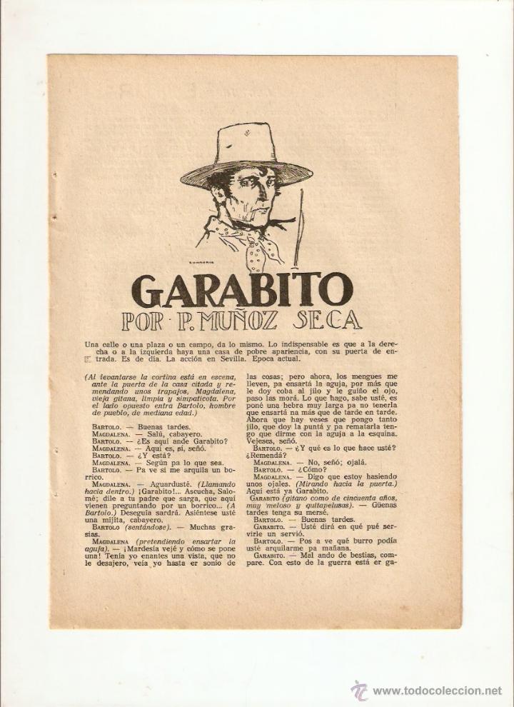 Coleccionismo: A&Ntilde;O 1923 RECORTE PRENSA RELATO GARABITO MU&Ntilde;OZ SECA ILUSTRACIONES LONGORIA DIBUJO